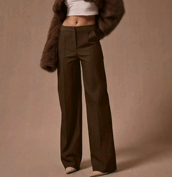 Low Rise Straight Leg Tailored Trousers - Picture 1 of 4